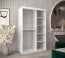 120 cm breiter Kleiderschrank mit 2 Türen | 5 Fächer | Farbe: Weiß / Schwarz Abbildung
