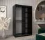 120 cm breiter Kleiderschrank mit 5 Fächern und 2 Türen | Farbe: Weiß / Schwarz Abbildung