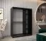 120 cm breiter Kleiderschrank mit 5 Fächern und 2 Türen | Farbe: Weiß / Schwarz Abbildung