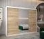 Großer 250 cm breiter Kleiderschrank mit 10 Fächern und 3 Türen | Farbe: Sonoma Eiche / Weiß Abbildung