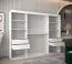 Großer 250 cm breiter Kleiderschrank mit 3 Türen | 10 Fächer | Farbe: Weiß Abbildung