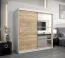 2 Meter breiter Kleiderschrank mit 2 Türen | Farbe: Sonoma Eiche / Weiß Abbildung