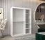 150 cm breiter Schiebetürenschrank mit 2 Türen | 5 Fächer | 2 Kleiderstangen | Farbe: Sonoma Eiche / Weiß Abbildung