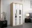 1 Meter breiter Kleiderschrank mit 2 Türen | Farbe: Sonoma Eiche / Weiß Abbildung