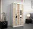1 Meter breiter Kleiderschrank mit 2 Türen | Farbe: Sonoma Eiche / Weiß Abbildung