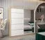 200 cm breiter Schiebetürenschrank mit 2 Türen | 10 Fächer | 2 Kleiderstangen | Farbe: Sonoma Eiche / Weiß Abbildung