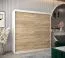 200 cm breiter Schiebetürenschrank mit 2 Türen | 10 Fächer | 2 Kleiderstangen | Farbe: Sonoma Eiche / Weiß Abbildung