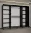 Außergewöhnlicher Schiebetürenschrank mit drei Türen Jotunheimen 108, Farbe: Schwarz - Abmessungen: 208 x 250,5 x 62 cm (H x B x T)