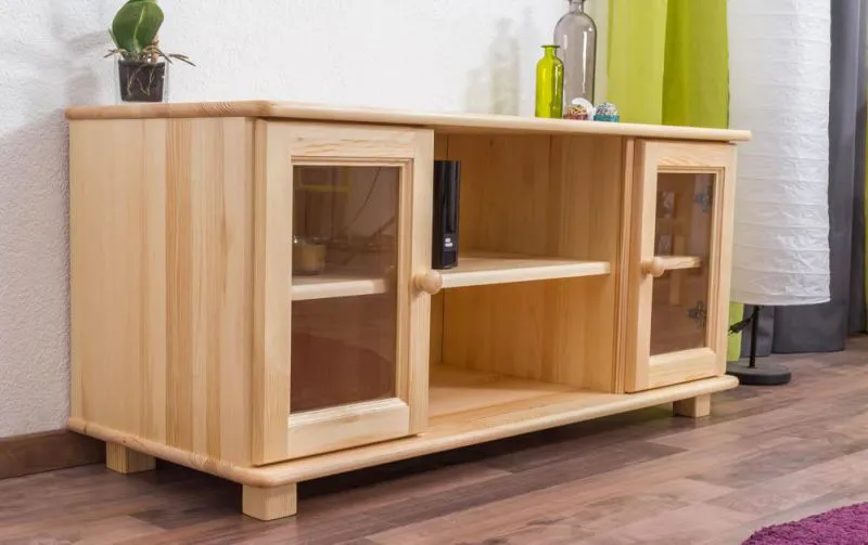 TV-Unterschrank Massivholz Farbe: Natur 55x118x47 cm  Abbildung