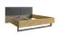 Doppelbett / Gästebett Dionysos 03, gepolstertes Kopfteil, Farbe: Eiche Artisan / Graphitgrau, ABS-Kantenschutz, Liegefläche: 160 x 200 cm, Beine: Metall