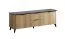 TV-Unterschrank | 2 Schubladen | ABS-Kantenschutz | 2 Fächer | 2 Türen | 163 x 41,5 x 56,5 cm | Griffe aus Metall | Eiche Cremona / Schwarzer Marmor