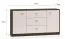 Sideboard / Kommode Mackenzie 04 | Maße: 160 x 40 x 85 cm | 3 Schubladen | 2 Türen | Farbe: Eiche Dunin / Kaschmir Hochglanz | Griffe: Metall | Soft-Close