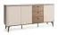 Kommode | 3 Türen | Push-to-open System | 3 Schubladen mit Soft Close System | Nuss/Kaschmir | 180 x 40 x 81 cm | Metallbeine | ABS-Kanten | 6 Fächer | Belladere 05