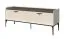 TV-Unterschrank mit 2 Schubladen | Creme | 66 x 167 x 50 cm | Soft Close System | abgerundete Ablagefläche in Eiche-Grau-Dekor | Metallbeine