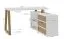 Schreibtisch "Merosina" 07, Farbe: Mattschwarz / Eiche Gold Craft - Abmessungen: 76 x 135 x 115 cm (H x B x T)