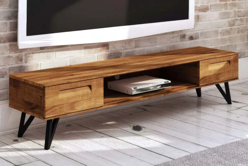 TV-Unterschrank Masterton 18 Wildeiche massiv geölt - Abmessungen: 42 x 182 x 45 cm (H x B x T)