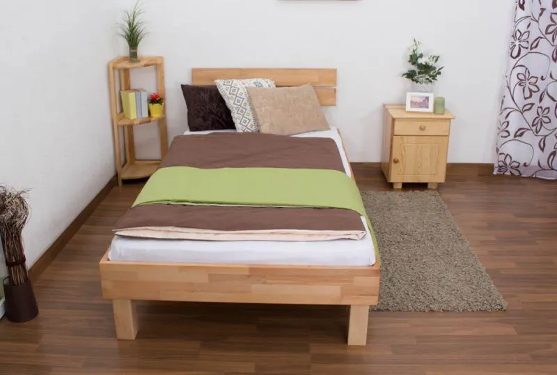 Bett Kernbuche massiv 90 x 200 cm geölt Abbildung
