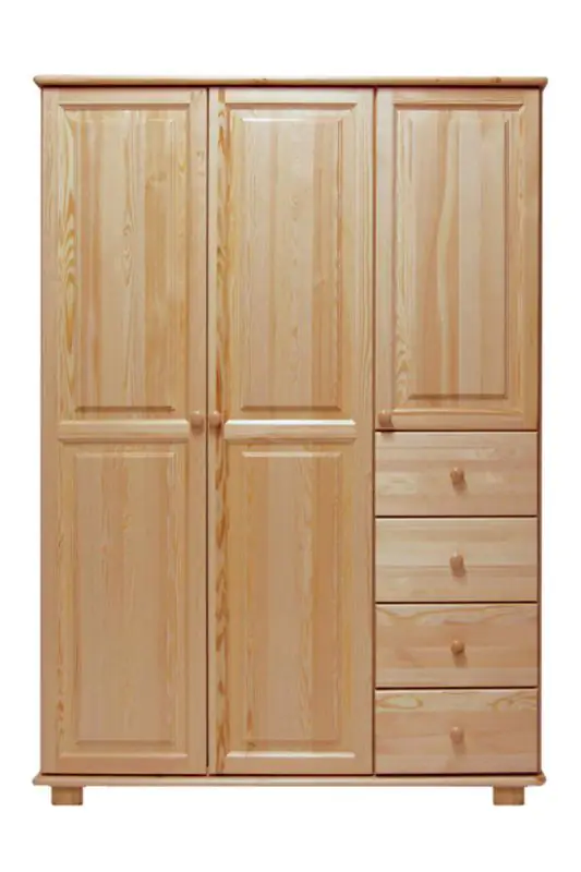 Massivholz-Kleiderschrank, Farbe: Natur 190x120x60 cm Abbildung