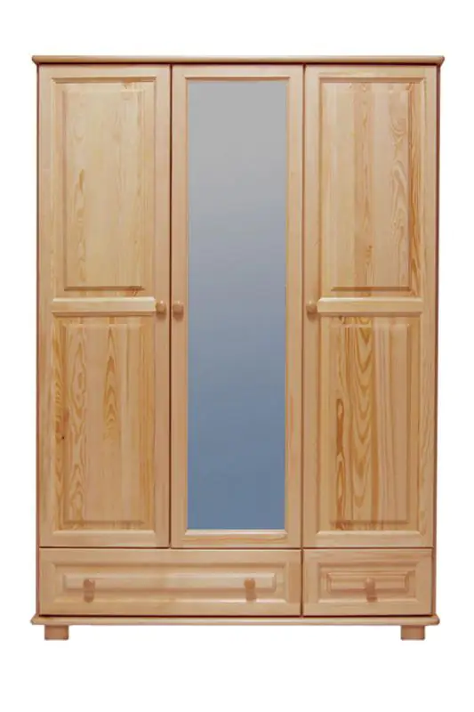 Massivholz-Kleiderschrank, Farbe: Natur 190x120x60 cm Abbildung