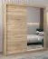 Schiebetürenschrank / Kleiderschrank Jan 04B mit Spiegel, Farbe: Eiche Sonoma - Abmessungen: 200 x 180 x 62 cm ( H x B x T)