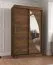 Schiebetürenschrank | eine Spiegeltür | 1,2 Meter breit | Farbe: Walnuss | fünf Fächer | Aluminiumschienen | Kleiderschrank | PVC-Furnier | Schlafzimmer