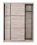 Schiebetürenschrank / Kleiderschrank Panevo 01, Farbe: Eiche Grau, sechs Fächer, eine Kleiderstange, Maße: 215,5 x 60 x 166 cm, für Schlafzimmer