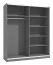 Kleiderschrank / Schiebetürenschrank mit einer Spiegeltür Kule 05, Farbe: Graphitgrau, eine Kleiderstange, sechs Fächer, Maße: 210 x 179 x 62,5 cm