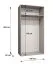 Kleiderschrank / Drehtürenschrank | Farbe: Walnuss | zwei Türen | eine Kleiderstange | 1 Meter breit |ein Fach | Griffe: Silber | Soft-Close-Funktion