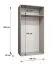 Drehtürenschrank / Kleiderschrank | 1 Meter breit | ABS-Kantenschutz | Griffe: Kaschmir | Farbe: Weiß | Maße: 100 x 52 x 202 cm | für Schlafzimmer