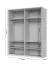 Viertüriger Kleiderschrank mit Rahmen Neiafu 37, mit zwei Spiegeltüren, zwei Kleiderstangen, Soft-Close-Funktion, Farbe: Kaschmir, Maße: 224 x 182 x 56 cm