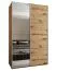 Kleiderschrank / Schiebetürenschrank | 245,5 x 150 x 64 cm | Farbe: Eiche Artisan | 2 Schiebetüren | Soft-Close | Spiegel | 2 Kleiderstangen | 6 Fächer