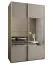 Kleiderschrank / Schiebetürenschrank | Farbe: Kaschmir | 245,5 x 150 x 64 cm | 2 Kleiderstangen | 2 Schiebetüren | Soft-Close | Spiegel | 6 Fächer
