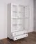 Vitrine Tellin 02, Farbe: Weiß / Weiß Hochglanz - Abmessungen: 190 x 90 x 40 cm (H x B x T)