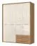 182 cm breiter Kleiderschrank mit 4 Türen, 4 Fächern und 2 Schubladen | Farbe: Beige | Tiefe: 56 cm Abbildung