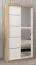 Schiebetürenschrank / Kleiderschrank Jan 01B mit Spiegel, Farbe: Eiche Sonoma / Weiß matt - Abmessungen: 200 x 100 x 62 cm ( H x B x T)