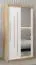 Schiebetürenschrank / Kleiderschrank mit Spiegel Tomlis 01B, Farbe: Eiche Sonoma / Weiß matt - Abmessungen: 200 x 100 x 62 cm (H x B x T)
