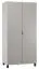 Drehtürenschrank / Kleiderschrank Pantanoso 13, Farbe: Weiß / Grau - Abmessungen: 195 x 93 x 57 cm (H x B x T)