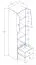 Schrank Sirte 05, Farbe: Eiche / Weiß / Grau Hochglanz - Abmessungen: 190 x 40 x 40 cm (H x B x T)