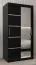 100 cm breiter Kleiderschrank mit 5 Fächern und 2 Türen | Farbe: Schwarz Abbildung