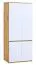Jugendzimmer - Kleiderschrank, Farbe: Eiche / Weiß - Abmessungen: 195 x 80 x 52 cm (H x B x T) Abbildung