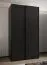 Kleiderschrank / Schiebetürenschrank | 245,5 x 140 x 64 cm | 2 Kleiderstangen | 2 Schiebetüren | Soft-Close | 6 Fächer | 6 Einlegeböden | Farbe: Schwarz