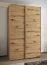 Kleiderschrank / Schiebetürenschrank | 245,5 x 150 x 64 cm | 2 Kleiderstangen | 2 Schiebetüren | 6 Einlegeböden | Soft-Close | Farbe: Eiche Artisan