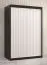Edler Kleiderschrank Balmenhorn 55, Farbe: Schwarz matt / Weiß matt - Abmessungen: 200 x 120 x 62 cm (H x B x T), mit fünf Fächern und zwei Kleiderstangen