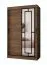 Kleiderschrank / Schiebetürenschrank | Farbe: Walnuss Warmia | 5 Fächer | 2 Kleiderstangen | hochwertig Verarbeitet | 120 x 62 x 200 cm | dekorative Spiegeltür