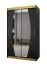 Kleiderschrank im schlichen Design Schwarzhorn 06, Schwarz Matt, Spiegel, Maße: 200 x 120 x 62 cm, Griffe: Gold, 5 Fächer, 2 Kleiderstangen
