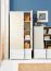 Moderner Kleiderschrank mit zwei Schubladen Schilde 02, Farbe: Eiche Weiß / Weiß / Anthrazit - Abmessungen: 195 x 90 x 53 cm (H x B x T)