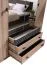 Kleiderschrank mit vier Türen Niel 16, Farbe: Eiche / Anthrazit - Abmessungen: 210 x 200 x 56 cm (H x B x T)