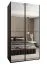 Kleiderschrank / Schiebetürenschrank | 2 Kleiderstangen | 245,5 x 130 x 64 cm | 2 Schiebetüren | 6 Fächer | Farbe: Schwarz | 6 Fächer | Soft-Close