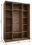 Kleiderschrank / Schiebetürenschrank | 245,5 x 160 x 64 cm | Soft-Close | 2 Kleiderstangen | 11 Fächer | Farbe: Schwarz | 2 Schiebetüren | Spiegel