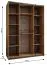 Kleiderschrank / Schiebetürenschrank | 245,5 x 160 x 64 cm | Soft-Close | 2 Kleiderstangen | 11 Fächer | Farbe: Schwarz | 2 Schiebetüren | Spiegel